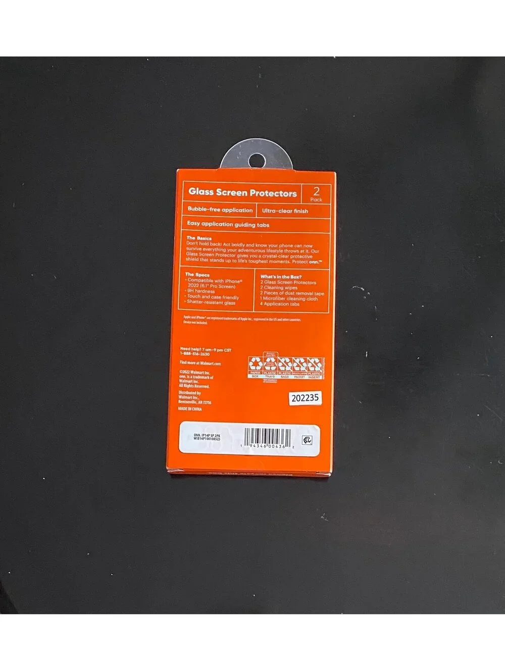 Onn Glass Screen Protector for iPhone 2022 (6.1” Pro Screen